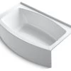 Kohler Expanse 60" X 30-36" Curved Alcove Bath W/ Right-Hand Drain, White -Kohler home design 499