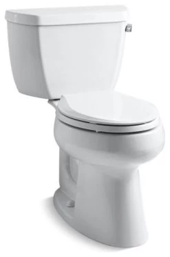 Kohler Highline 2-Piece Elongated 1.28 GPF Toilet W/ Right-Hand Lever, White
