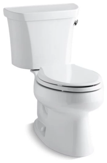 Kohler Wellworth 2-Piece Elongated 1.28 GPF Toilet W/ Right-Hand Lever, White 3 Kohler Wellworth 2-Piece Elongated 1.28 GPF Toilet W/ Right-Hand Lever, White
