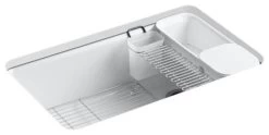 Kohler Riverby 33" X 22" X 9-5/8" Under-Mount Kitchen Sink W/ Accessories, White
