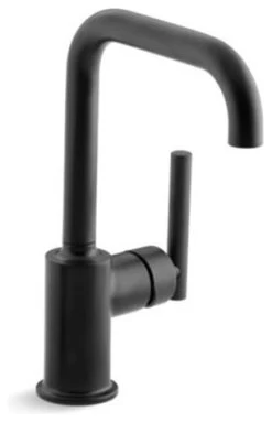 Kohler Purist Single-Hole Kitchen Sink Faucet With 6" Spout, Matte Black