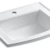 Kohler Archer Drop-In Bathroom Sink With Single Faucet Hole, White -Kohler home design 52