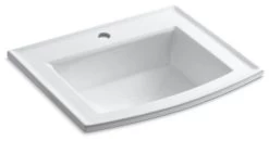 Kohler Archer Drop-In Bathroom Sink With Single Faucet Hole, White
