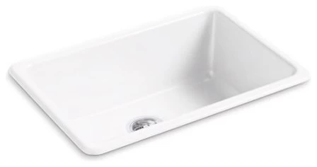 Kohler Iron/Tones 27" X 18-3/4" X 9-5/8" Top-/Under-Mount Kitchen Sink, White 3 Kohler Iron/Tones 27" X 18-3/4" X 9-5/8" Top-/Under-Mount Kitchen Sink, White