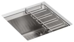 Kohler 8 Degree Under-Mount Bar Sink W/ Bottom Bowl Sink Rack & Wine Glass Rack