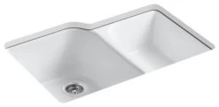 Kohler Executive Chef Double-Bowl Kitchen Sink W/ 4 Oversize Holes, White