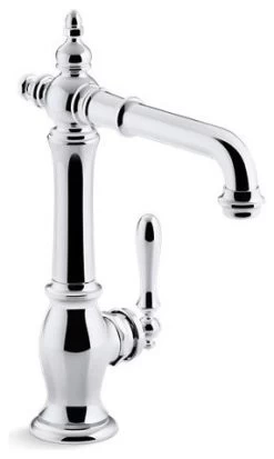 Kohler Artifacts Bar Sink Faucet, Victorian Spout Design, Polished Chrome