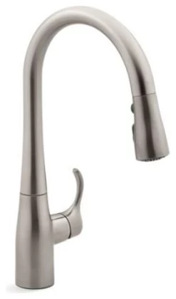 Kohler Simplice Kitchen Faucet W/ 15-3/8" Pull-Down Spout, Vibrant Stainless