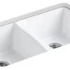 Kohler Deerfield 33" X 22" X 9-5/8" Under-Mount Double-Equal Kitchen Sink, White 2 Kohler Deerfield 33" X 22" X 9-5/8" Under-Mount Double-Equal Kitchen Sink, White -Kohler home design 546
