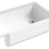 Kohler 32.68"x21.56"x9.63" Whitehaven Self-Trimming Under-Mount Single Bowl Sink, White -Kohler home design 549