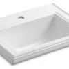 Kohler Memoirs Classic Drop-In Bathroom Sink With Single Faucet Hole, White -Kohler home design 62