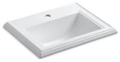 Kohler Memoirs Classic Drop-In Bathroom Sink With Single Faucet Hole, White