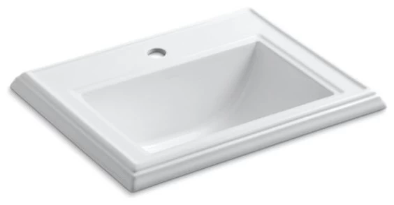 Kohler Memoirs Classic Drop-In Bathroom Sink With Single Faucet Hole, White 3 Kohler Memoirs Classic Drop-In Bathroom Sink With Single Faucet Hole, White