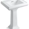 Kohler Memoirs Classic 24" Pedestal Bathroom Sink With Single Faucet Hole, White -Kohler home design 68