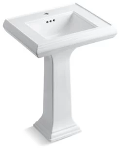 Kohler Memoirs Classic 24" Pedestal Bathroom Sink With Single Faucet Hole, White