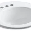 Kohler Brookline 19" Diameter Drop-In Bathroom Sink W/ 4" Centerset Holes, White -Kohler home design 77