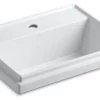 Kohler Tresham Rectangular Drop-In Bathroom Sink With Single Faucet Hole, White -Kohler home design 81