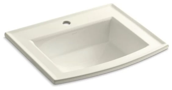 Kohler Archer Drop-In Bathroom Sink With Single Faucet Hole, Biscuit 3 Kohler Archer Drop-In Bathroom Sink With Single Faucet Hole, Biscuit