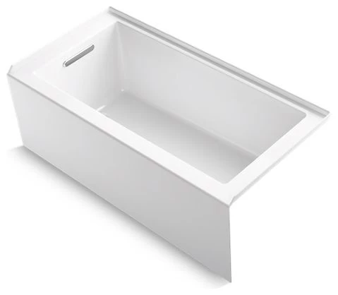Kohler Underscore 60" X 30" Alcove Bath W/ Left-Hand Drain, White 3 Kohler Underscore 60" X 30" Alcove Bath W/ Left-Hand Drain, White